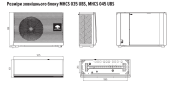 Тепловые насосы Mycond BeeSmart Размеры внутреннего блока MHCS 035 UBS, MHCS 045 UBS