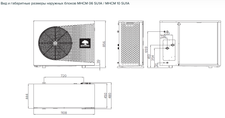 Тепловой насос Mycond BeeThermic размеры